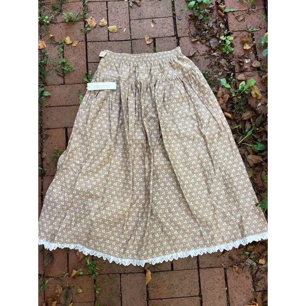 Cottagecore Vintage Intentions Prairie Maxi Skirt Medium Elastic Waist with Tags
